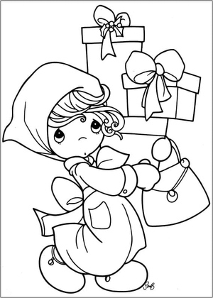 Girl with Gifts - Precious Moments