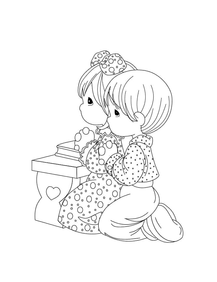 Religious Precious Moments Coloring Page