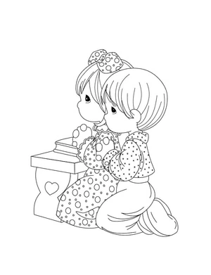 Religious Precious Moments Coloring Page