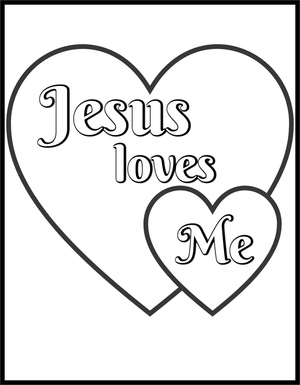 Preschool Coloring Page: Jesus Loves Me