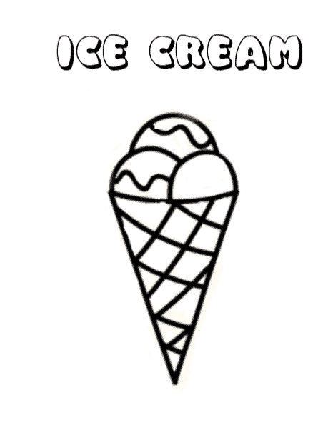 Preschool Ice Cream Basic Coloring Page