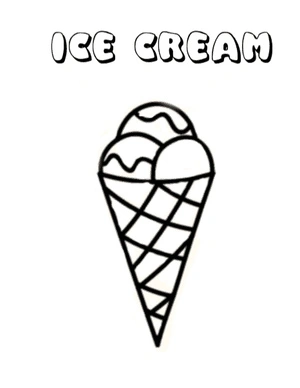 Preschool Ice Cream Basic Coloring Page