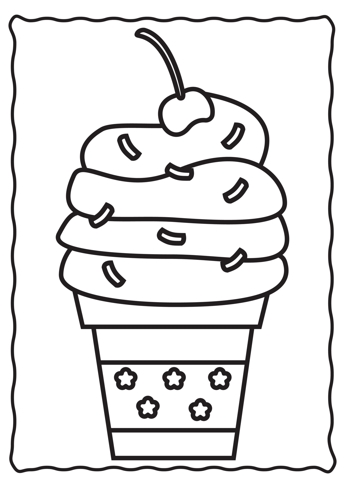 Preschool Ice Cream Coloring Page
