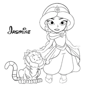 Chibi Jasmine Princess Coloring Page