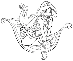 Cute Princess Jasmine Coloring Page