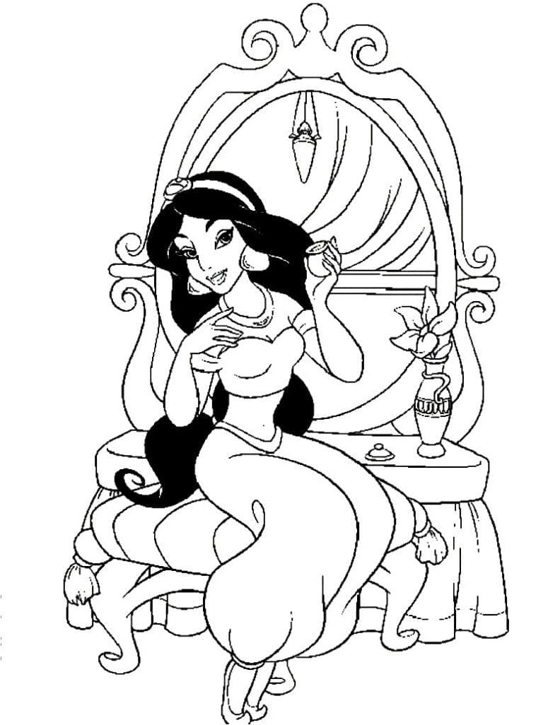 Lovely Jasmine Coloring Page