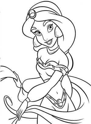 Lovely Princess Jasmine Coloring Page