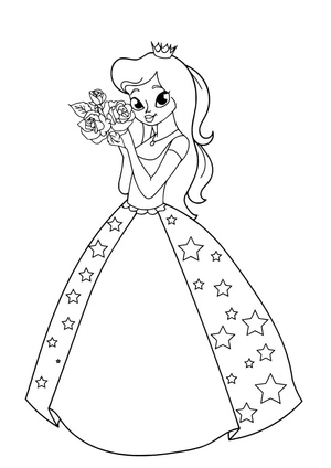 Princess with Flower Bouquet