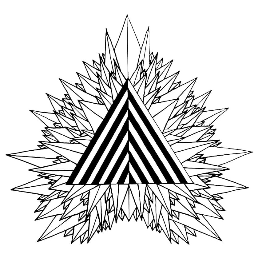 Psychedelic Mystic Triangle Coloring Page
