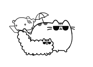 Pusheen and Stormy Coloring Page