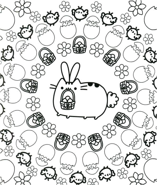 Pusheen Easter Coloring Page Coloring Page