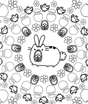 Pusheen Easter Coloring Page Coloring Page