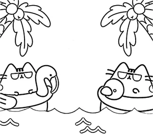 Pusheen the Cat 1 Coloring Page