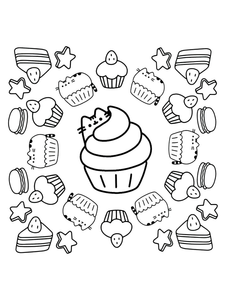 Pusheen the Cat Coloring Page Coloring Page