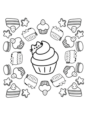 Pusheen the Cat Coloring Page