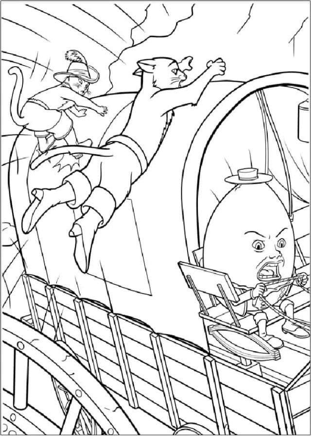 Cat and Kitten Leap onto the Wagon Coloring Page
