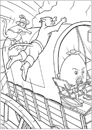 Cat and Kitten Leap onto the Wagon Coloring Page