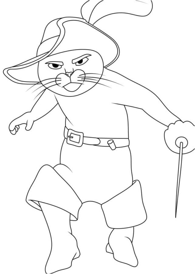 Purrfect Puss In Boots Coloring Page