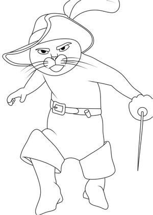 Purrfect Puss In Boots Coloring Page