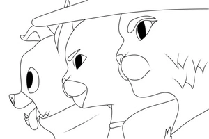 Puss in Boots and His Friends Coloring Page