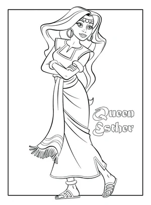 Biblical Queen Esther  Coloring Page