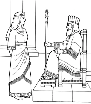 Esther Meeting the King Coloring Page