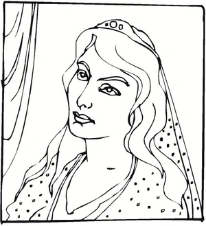 Queen Esther Free Drawing Coloring Page