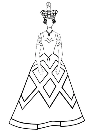 Queen in Normal Attire Coloring Page