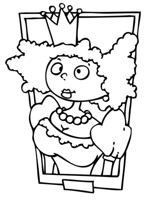 Whimsical Cartoon Queen Coloring Page