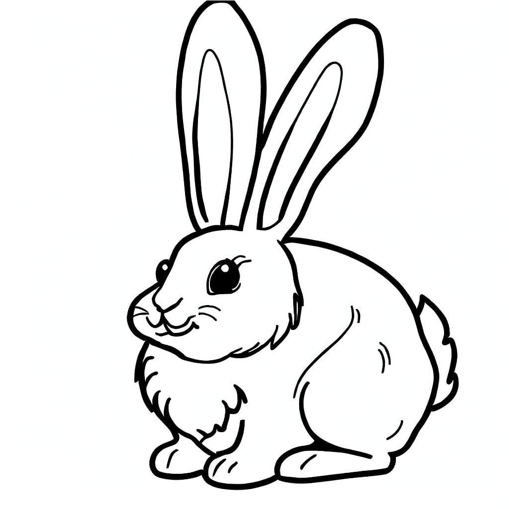 Adorable Bunny Coloring Page