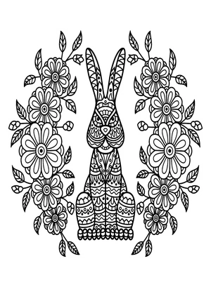 Adult Zentangle Rabbit Coloring Page Coloring Page