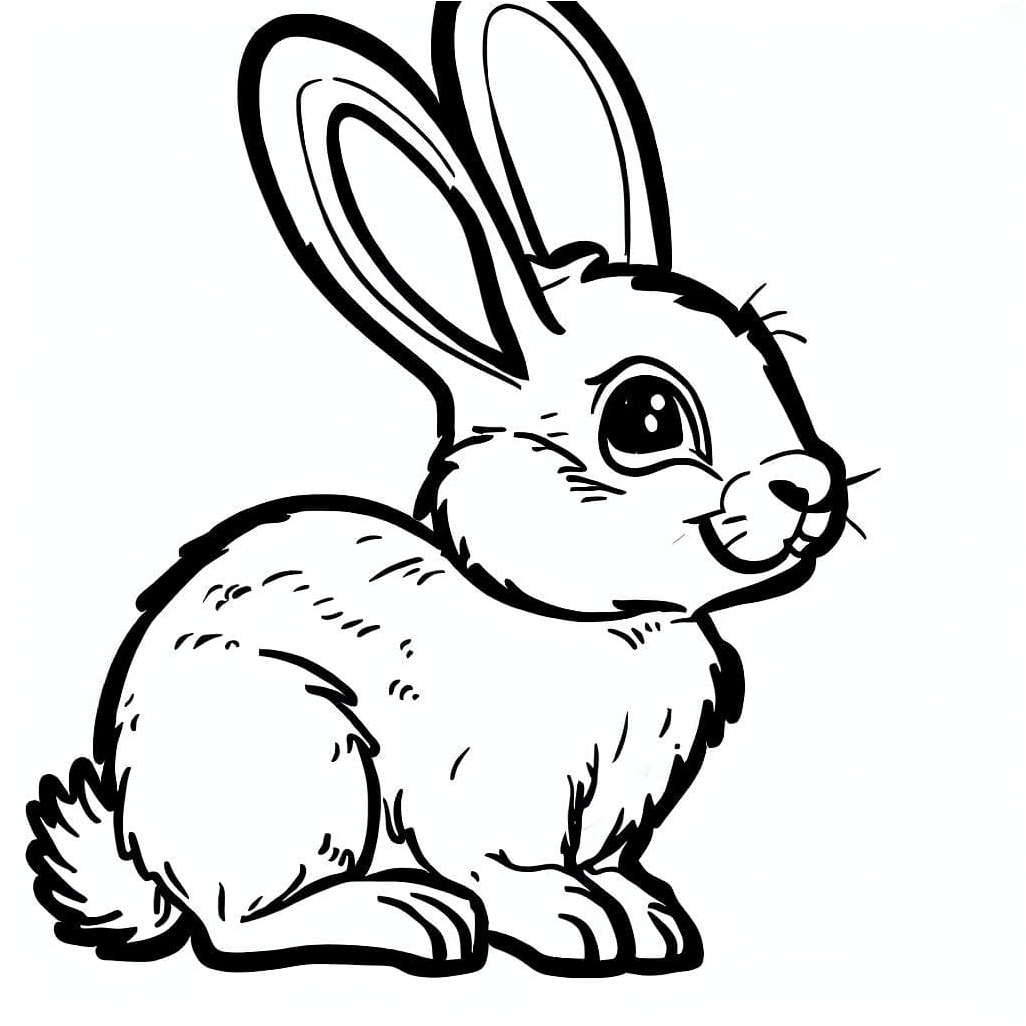 Cute Bunny Coloring Page