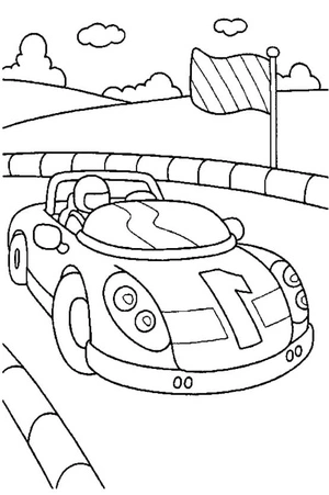 Number 1 Race Car Coloring Page