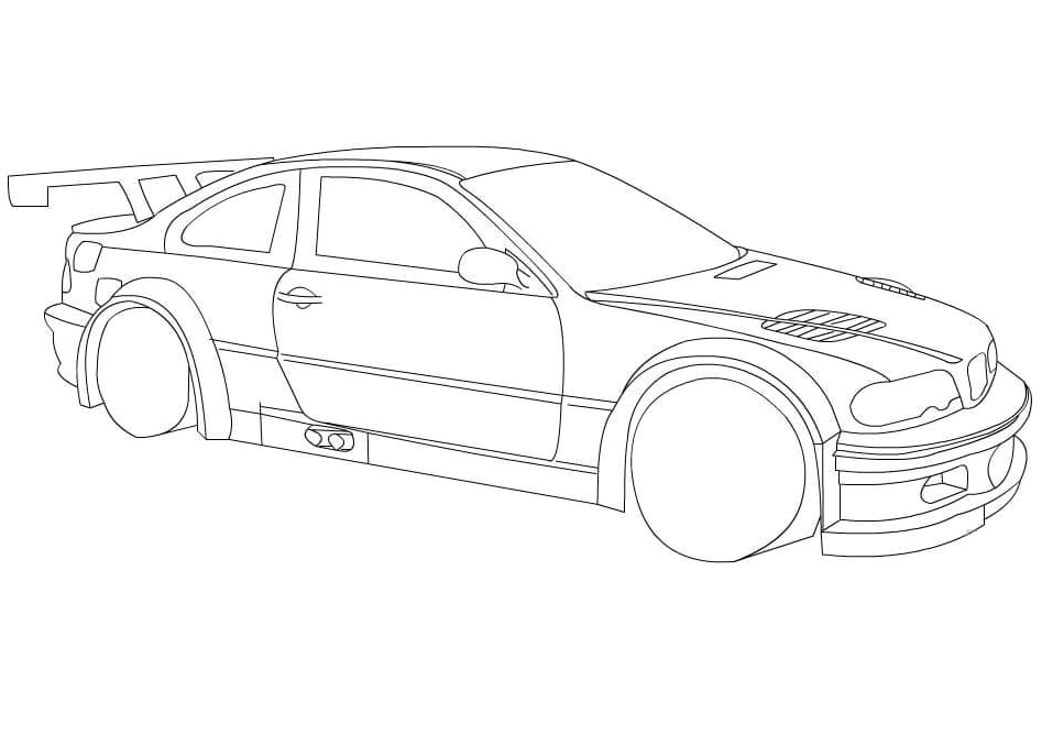 Race Car by BMW Coloring Page