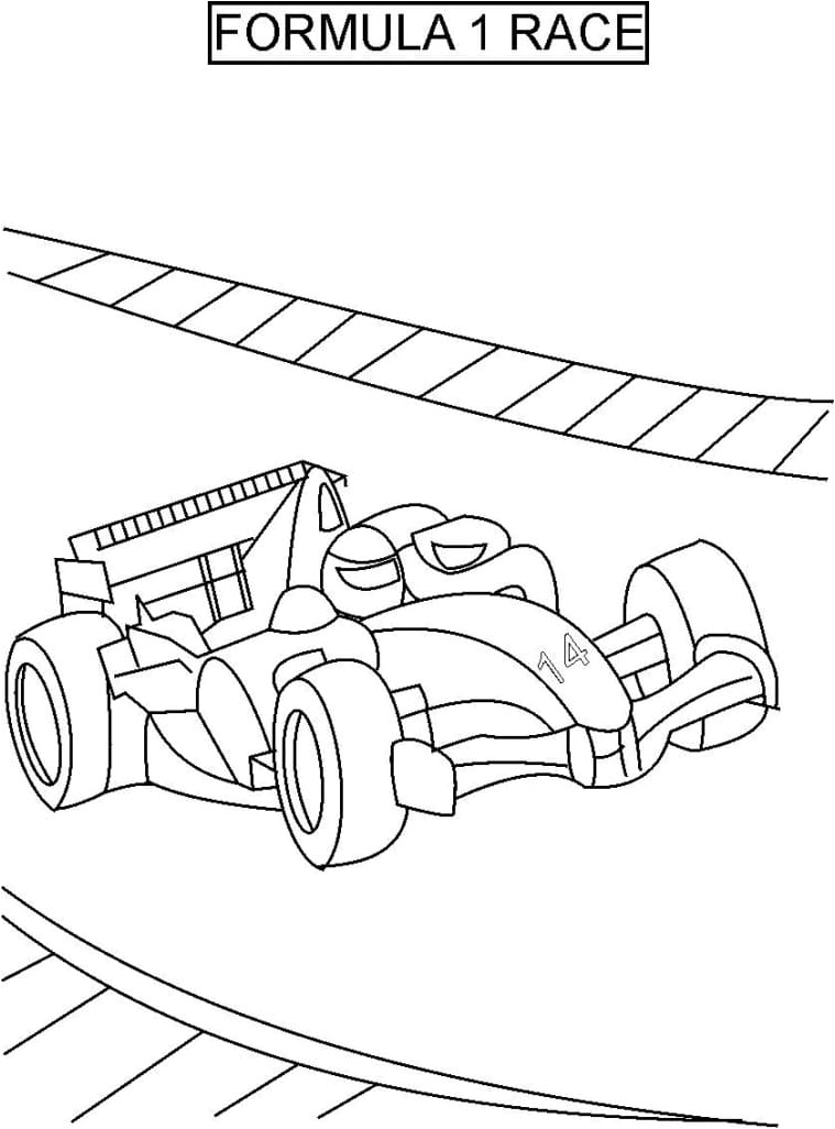 Race Car from Formula 1 Coloring Page