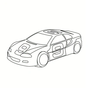 Race Car Number 9 Coloring Page