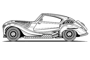 Vintage Racing Car Coloring Page