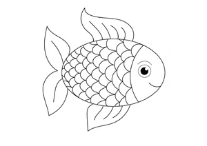 Incredible Rainbow Fish Coloring Page