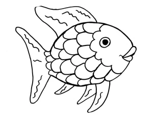 Magnificent Rainbow Fish Coloring Page