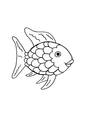 Simple Rainbow Fish Coloring Page