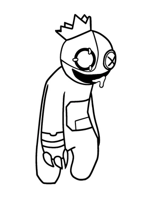 Blue Rainbow Cyborg Companion Coloring Page