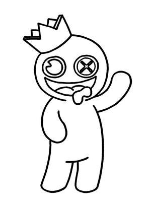 Cute Blue Rainbow Pal Coloring Page