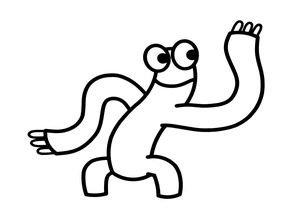 Cute Green Rainbow Buddy Coloring Page