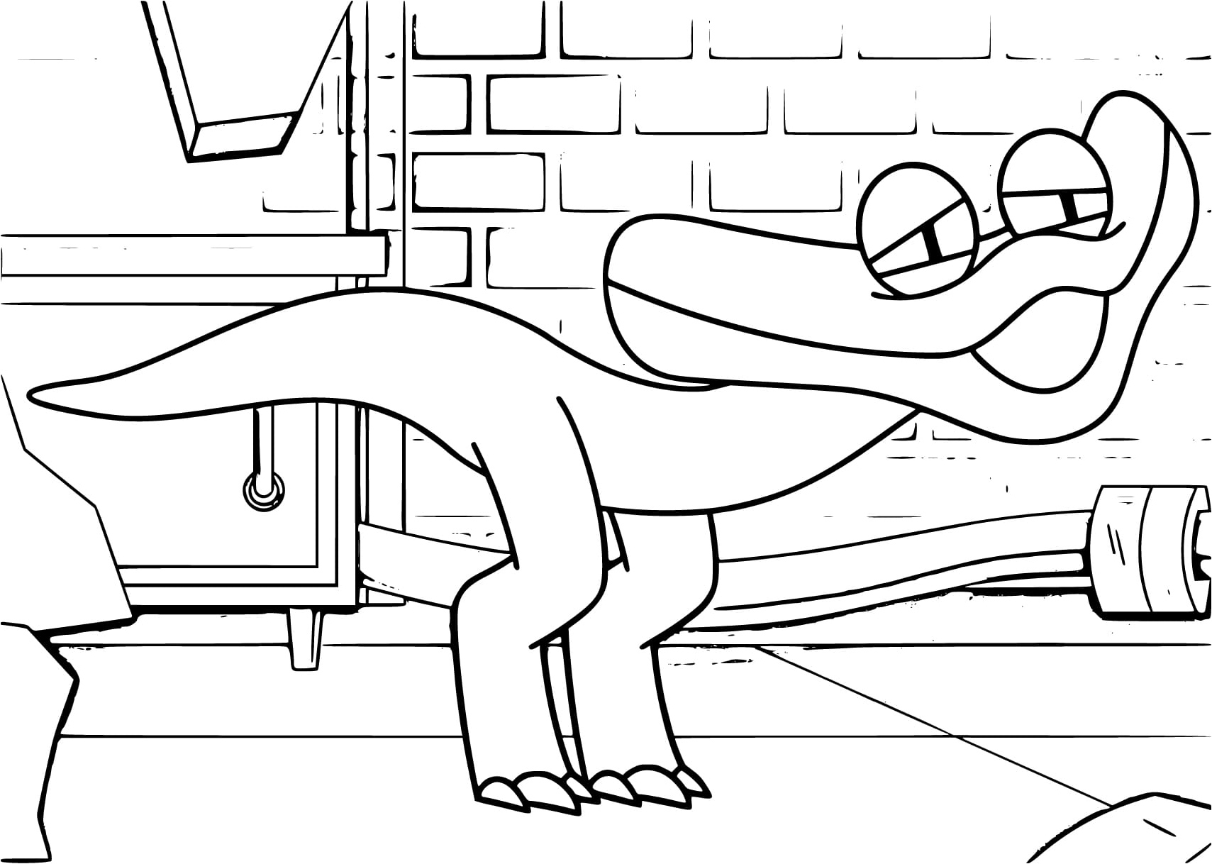 Cyan Rainbow Friends having fun Coloring Page