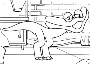 Cyan Rainbow Friends having fun Coloring Page