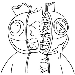 Friend with Blue Rainbow Ribbons Coloring Page