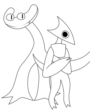 Friends of the Cyan and Yellow Rainbow Coloring Page