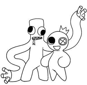 Friends of the Green and Blue Rainbow Coloring Page