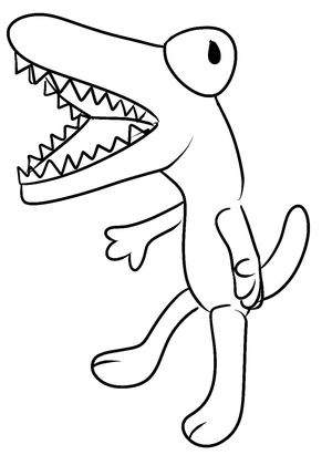 Orange with Rainbow Friends Coloring Page