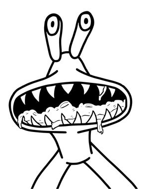 Spooky Pink Rainbow Pals Coloring Page